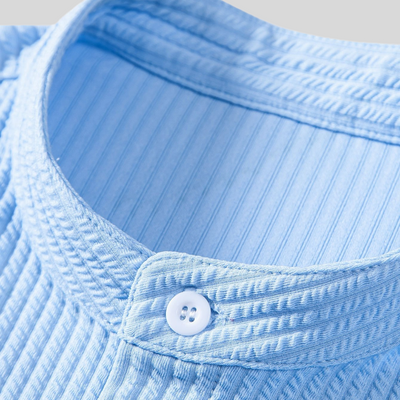 Montiqeu - Chemise Côtelée pour Hommes avec Col Montant, Coupe Muscle Fit pour une Silhouette Ajustée