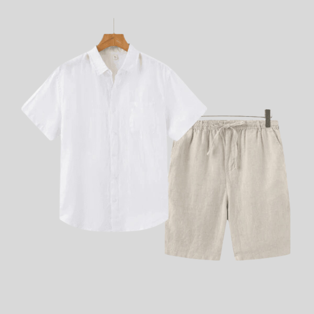 Montiqeu - Short en Lin pour Hommes - Léger et Respirant