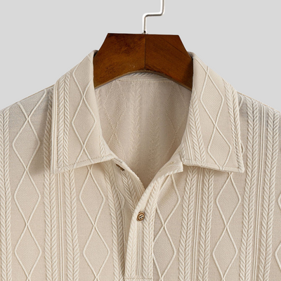 Montiqeu - Polo Jacquard Tricoté avec Motif à Carreaux pour Hommes - Élégant et Confortable