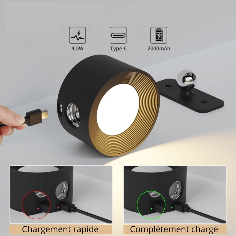 Montiqeu - Applique Murale LED Sans Fil 360° Rechargeable