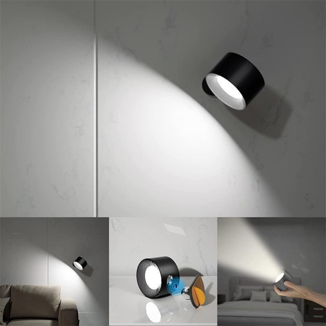 Montiqeu - Applique Murale LED Sans Fil 360° Rechargeable